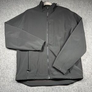 Red Kap Men's Soft Shell Jacket Size M Black Fleece Lined Workwear Mock Neck